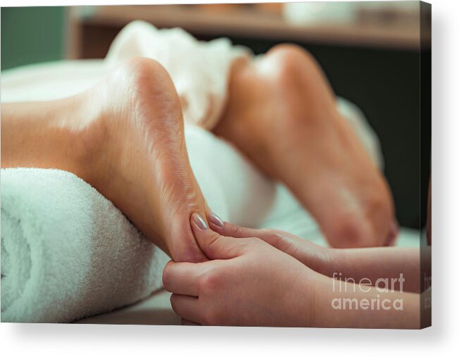 Relaxing Acrylic Print featuring the photograph Foot Massage #8 by Microgen Images/science Photo Library