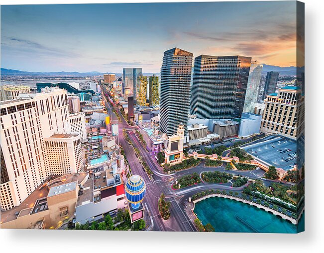 Landscape Acrylic Print featuring the photograph Las Vegas, Nevada, Usa Skyline #9 by Sean Pavone