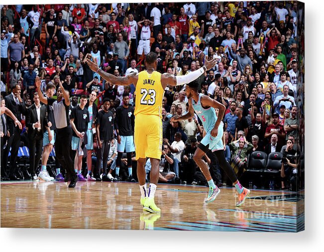 Lebron James Acrylic Print featuring the photograph Lebron James #9 by Brian Babineau