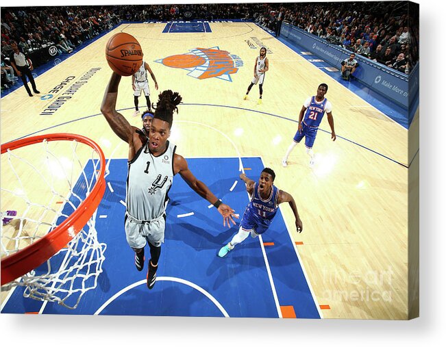 Lonnie Walker Iv Acrylic Print featuring the photograph San Antonio Spurs V New York Knicks #9 by Nathaniel S. Butler