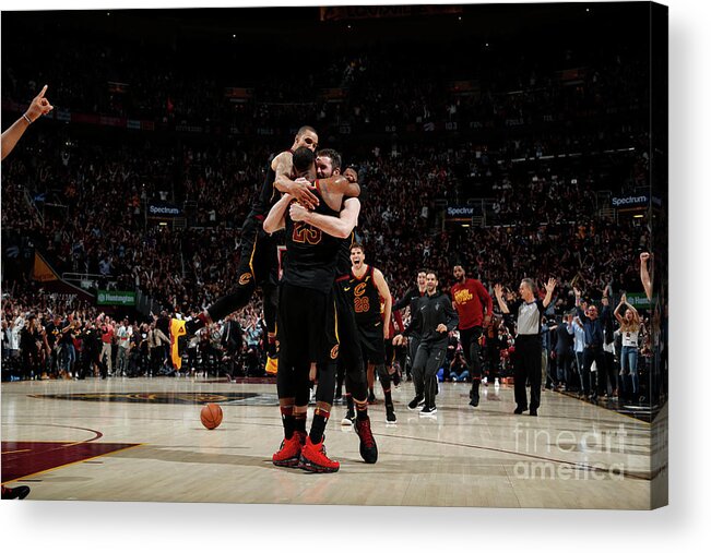 Lebron James Acrylic Print featuring the photograph Toronto Raptors V Cleveland Cavaliers - by Jeff Haynes
