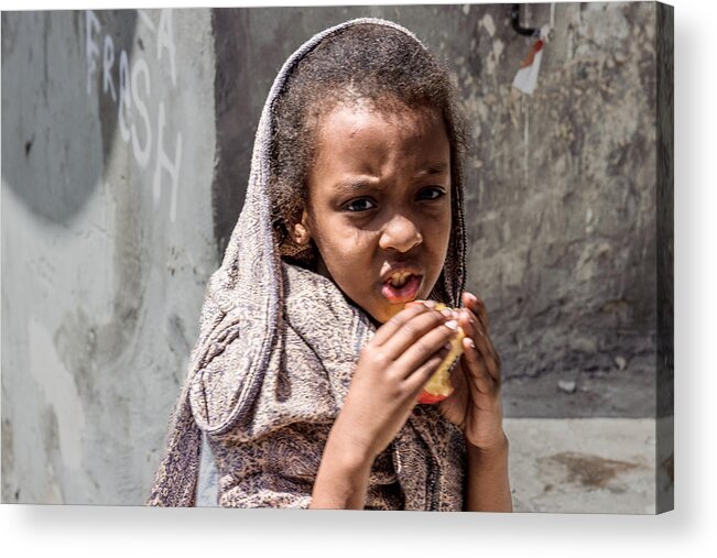 Girl Acrylic Print featuring the photograph A Refugee by David I. Flint