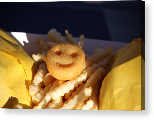 Smile Acrylic Print featuring the photograph A Smile with French Fries by Laura Smith