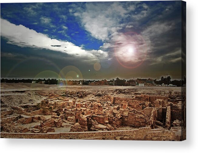 Built Structure Acrylic Print featuring the photograph A View From Bahrain Fort by Copyright© Sniperamatz / Raffy Jaravata Dulay Image