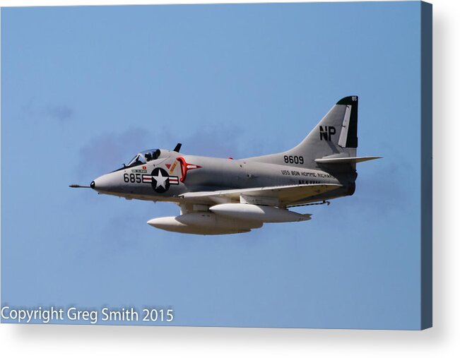 A4 Skyhawk Acrylic Print featuring the photograph A4 Skyhawk by Greg Smith