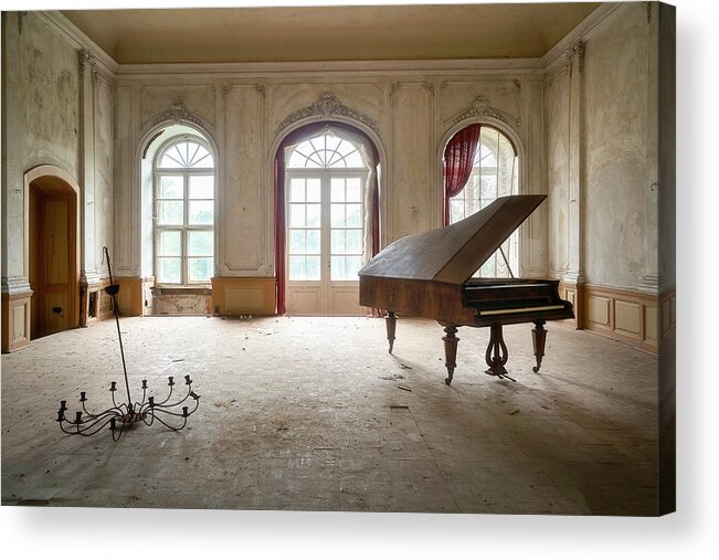 Urban Acrylic Print featuring the photograph Abandoned Grand Piano by Roman Robroek