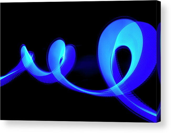 Internet Acrylic Print featuring the photograph Abstract Colored Light Trails With by John Rensten