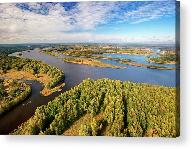Disk0969 Acrylic Print featuring the photograph Aerial Of Pripyat River, Ukraine by James Christensen