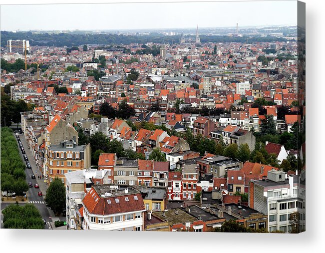 Belgium Acrylic Print featuring the photograph Aerial View Of Brussels City. Belgium by Ga161076