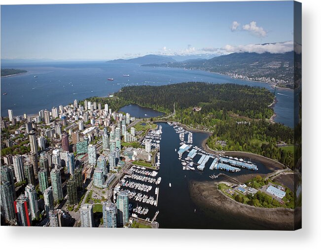 Scenics Acrylic Print featuring the photograph Aerial View Of Downtown Vancouver And by Noel Hendrickson