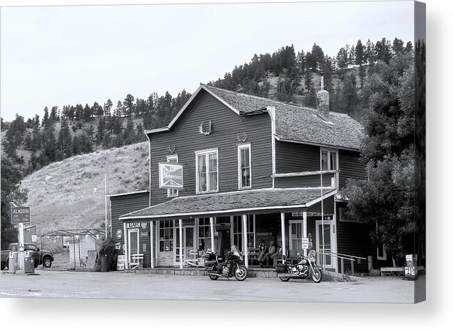 Aladdin Acrylic Print featuring the photograph Aladdin Wyoming BW by Cathy Anderson