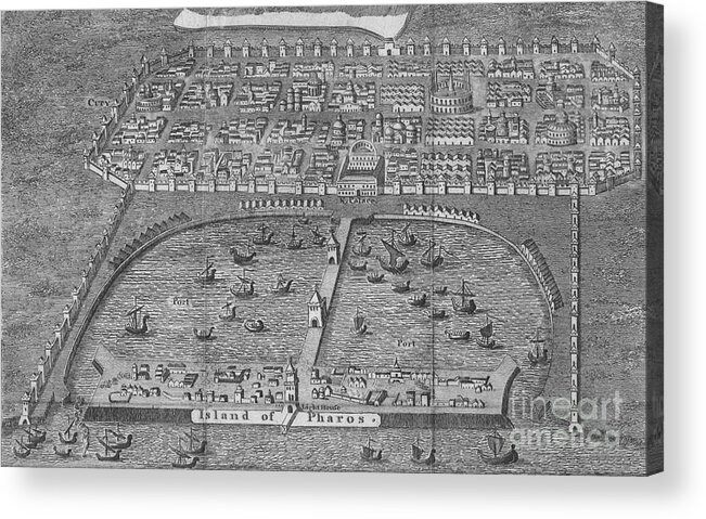 Engraving Acrylic Print featuring the drawing Alexandria by Print Collector