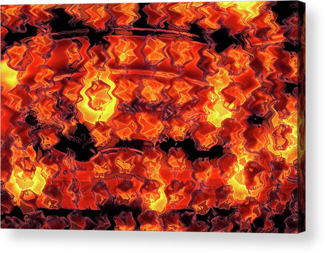 Abstract Acrylic Print featuring the digital art All Fired Up by Trina R Sellers