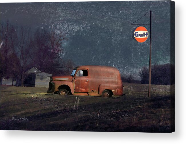 Truck Acrylic Print featuring the photograph Alone at Night by Bonnie Willis
