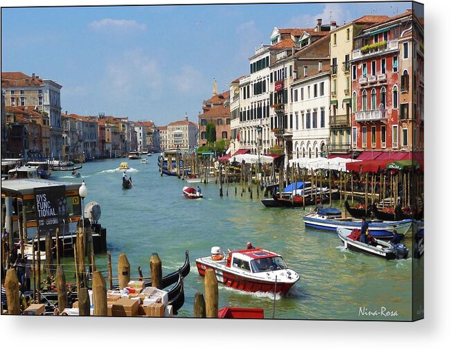 Water Acrylic Print featuring the photograph Ambulance on Grande Canal by Nina-Rosa Dudy