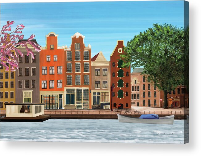 Amsterdam Acrylic Print featuring the painting Amsterdam by Omar Escalante