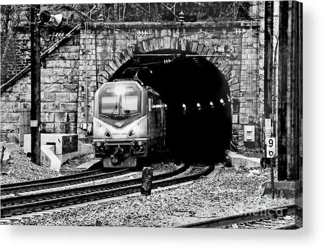 Amtrak Acrylic Print featuring the photograph Amtrak Sprinter with Northeast Regional, Arriving Baltimore by Steve Ember
