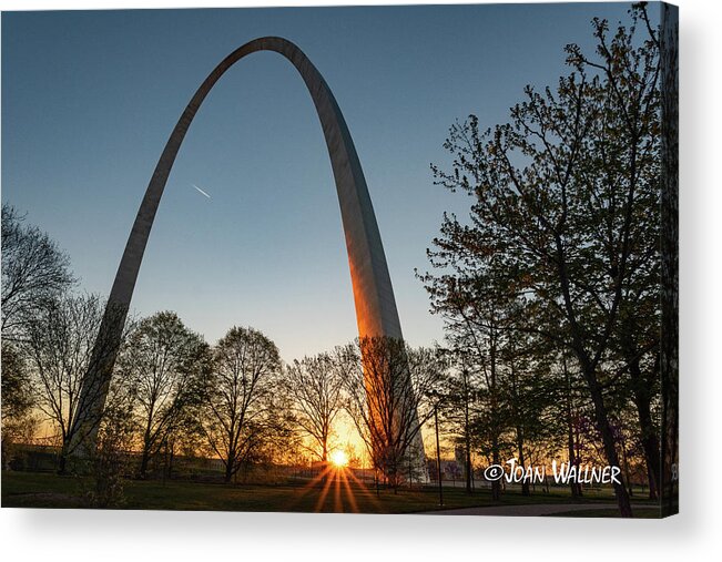 Arch Acrylic Print featuring the photograph Arch Morning Sunburst by Joan Wallner