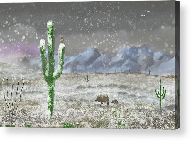 Tucson Acrylic Print featuring the digital art Arizona Blizzard by Chance Kafka
