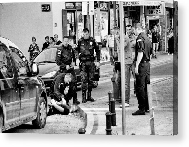 Police Acrylic Print featuring the photograph Arresting by Dejan Miloradov