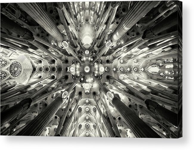 Architecture Acrylic Print featuring the photograph Artificial Forest - Sagrada Familia by Antonio Bonnin Sebasti