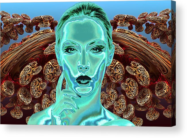 Fractals Acrylic Print featuring the digital art Ask by Alex Mir