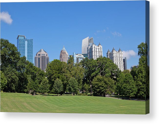 Atlanta Acrylic Print featuring the photograph Atlanta Skyline From The Park by Marilyn Nieves