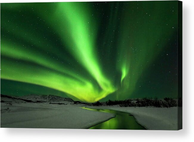 Iceland Acrylic Print featuring the photograph Aurora Borealis by Bragi Ingibergsson -