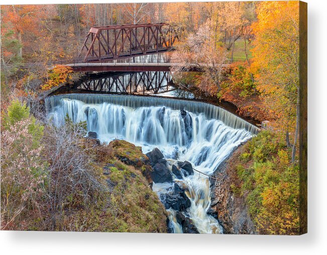 Norwich Acrylic Print featuring the photograph Autumn at Indian Leap by Veterans Aerial Media LLC