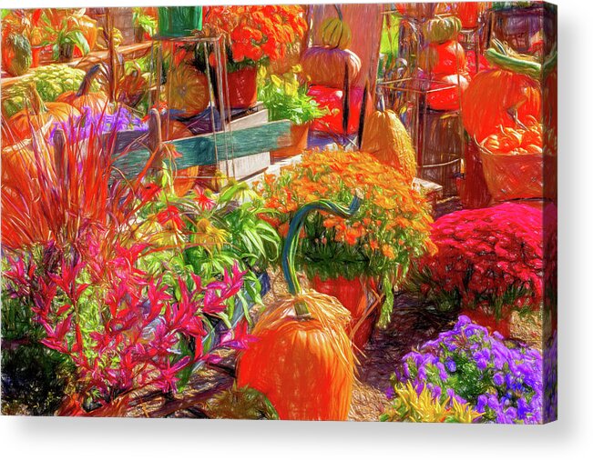 Fall Acrylic Print featuring the digital art Autumn at Retherford's #3 by Barry Wills