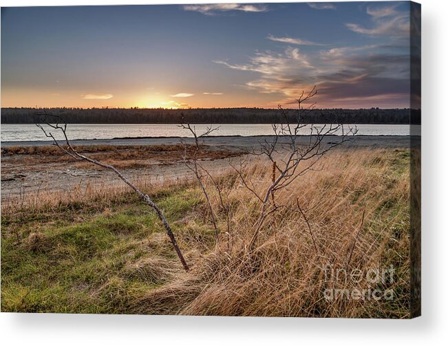 Maine Acrylic Print featuring the photograph Autumn Sunset by Karin Pinkham