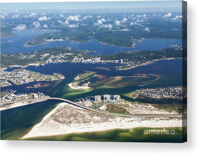 Gulf Shores Acrylic Print featuring the photograph Backwaters 5122-A by Gulf Coast Aerials -
