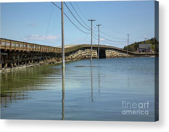 Landscape Acrylic Print featuring the photograph Bailey Island Bridge - Harpswell Maine USA by Erin Paul Donovan
