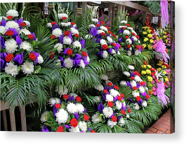 Flowers Acrylic Print featuring the photograph Bangkok, Thailand - Flower Market by Richard Krebs