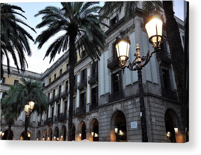 Outdoors Acrylic Print featuring the photograph Barcelona, Placa Reial by Stefano Salvetti