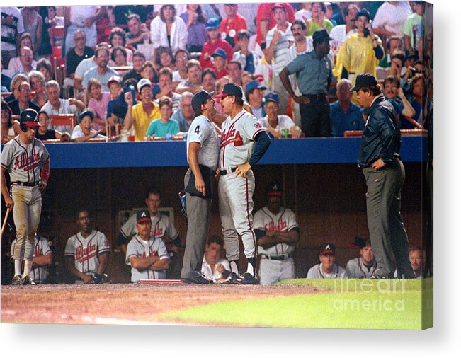 People Acrylic Print featuring the photograph Baseball Argument Between Mark by Bettmann