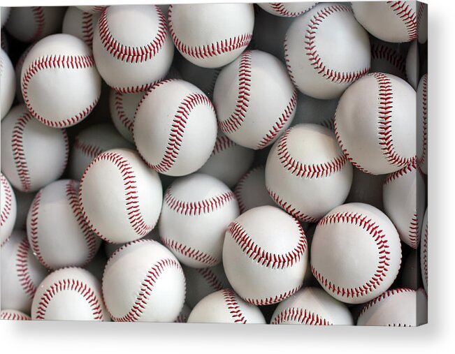 Ball Acrylic Print featuring the photograph Baseballs by Hidehiro Kigawa