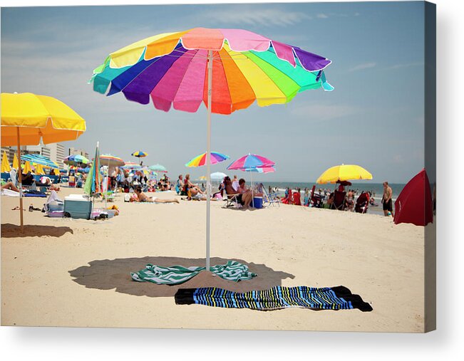 Shadow Acrylic Print featuring the photograph Beach Umberealla by Simon Willms