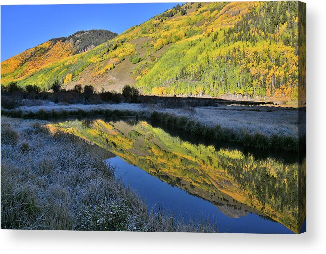 Cclorado Acrylic Print featuring the photograph Beautiful Mirror Image on Crystal Lake by Ray Mathis