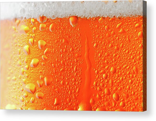 Orange Color Acrylic Print featuring the photograph Beer Background by Ultramarinfoto