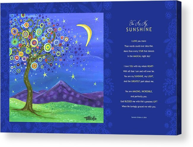 Tree Acrylic Print featuring the digital art Believe in Your Dreams - Poetry by Tanielle Childers