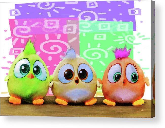 Children Acrylic Print featuring the painting Birds in the Nursery by Dean Wittle