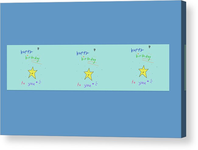  Acrylic Print featuring the drawing Birthday Stars by Ashley Rice