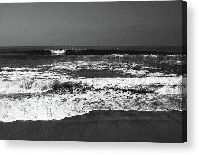 Beach Acrylic Print featuring the photograph Black and White Beach 4- Art by Linda Woods by Linda Woods