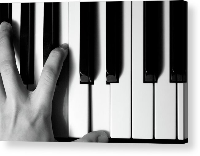 Piano Acrylic Print featuring the photograph Black And White Piano by Daniel Candal
