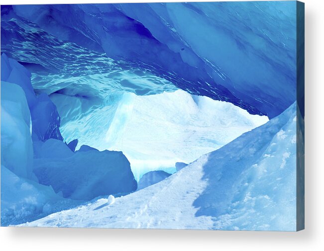Tranquility Acrylic Print featuring the photograph Blue Cave In Antarctica by Tcyuen
