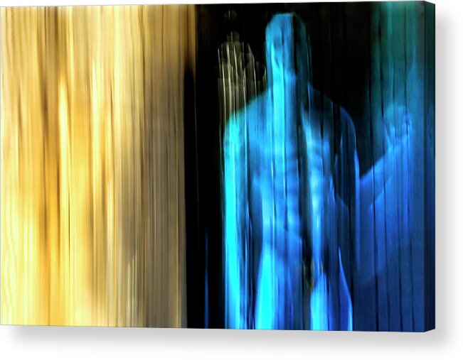 Abstract Acrylic Print featuring the photograph Blue man by Gaye Bentham