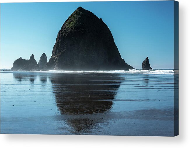 Cannon Beach Acrylic Print featuring the photograph Blue on Blue by Kristopher Schoenleber