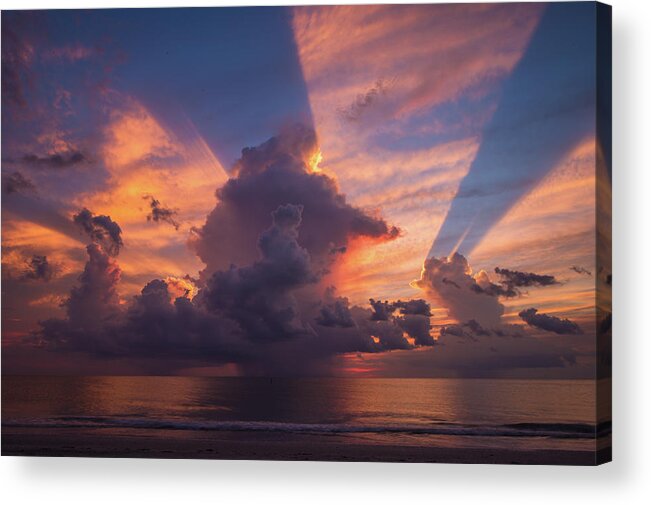 Beach Acrylic Print featuring the photograph Blue Orange Sunset by Joe Leone