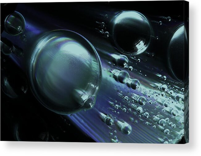 Bubble Acrylic Print featuring the photograph Blue Ray Discs by Barr Thierry